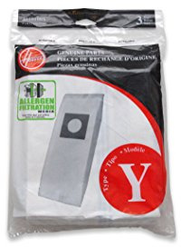 Hoover Vacuum Cleaner Bags for Upright Vacs, Pack of 3, Multicolor, Type Y Allergen Filtration, Part # 4010100Y, Hoover Vacuum Bags Refill