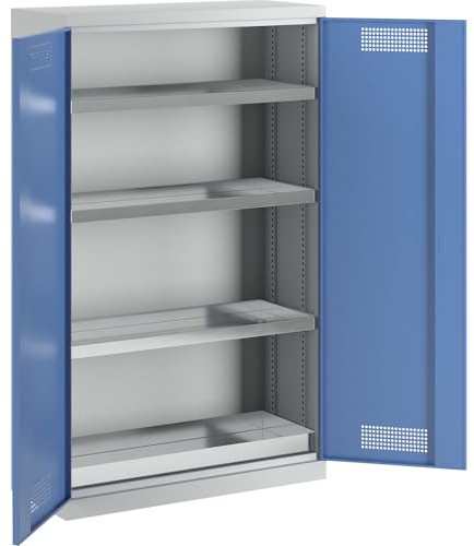 eurokraft | Umweltschrank | mit 1 Bodenauffangwanne und 3 Wannenböden | Breite 1200 mm