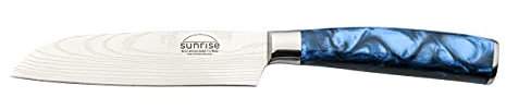 Rockingham Forge Sunrise Collection 5 Santoku Knife, acciaio inossidabile con manici in resina, blu zaffiro