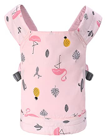 Miracle Baby Portador de muñecas para niños, Transporte Delantero y Trasero con Correas Ajustables para niñas, Accesorios de muñeca para Transportar Juguetes de Peluche para niños, 100% algodón