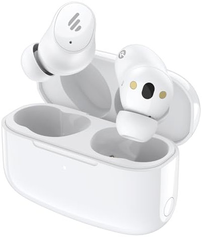 Edifier TWS1 Pro 2 Aktive Geräuschunterdrückung Ohrhörer, 42dB ANC, AI-verbesserte Anrufe mit 4 Mikrofonen, In-Ear Erkennung, Schnellladung, Spielmodus, benutzerdefinierte EQ, Bluetooth 5.3 - Weiß