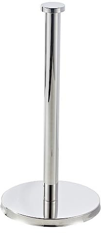 Portarotolo da cucina, supporto per asciugamani di carta autoportante per rotoli da cucina, organizer moderno per piano di lavoro da cucina, adatto alla maggior parte dei rotoli di carta (argento)