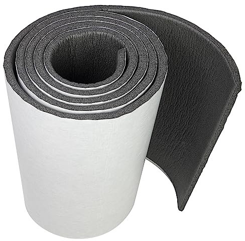 HASKYY Isolant d'automobile 1x rouleau 10mm 200×25cm - tapis d'insonorisation auto - tapis d'isolation acoustique/thermique 0,5㎡ en caoutchouc mousse