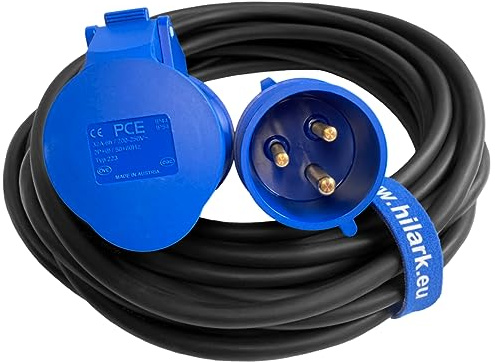 H07RN-F 3x4 mm2 CEE Verlängerungskabel 2m Schwarz Hilark