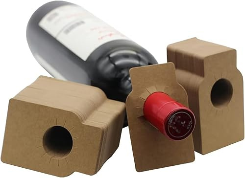 LATRAT Lot de 200 Étiquettes en Papier Kraft pour Bouteille de Vin, Porte-Bouteille, Champagne, Boisson, Marron
