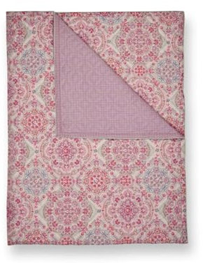 PiP Studio Tagesdecke EL Bordado Pink Blumen Ornamente Floral Geometrisch Früchte Nüsse, Größe:220 x 260 cm