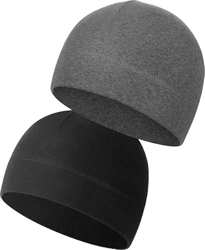 FonVan 2 Piezas Gorro de Ciclismo para Hombre Mujer, Térmicos Ciclismo Skull Cap, Transpirable Gorros para Deportes de Invierno, Caliente Gorra Debajo del Casco, Gorro Bajo Casco para Running, Moto