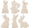 BETESSIN 12 Piezas Colgante Conejos de Pascua, Decoración Madera de Pascua, 6 Modelos Adorno Decorativo Conejos de Pascua para Cajas Bolsas de Regalo Patio Ventanas Pared Mesa