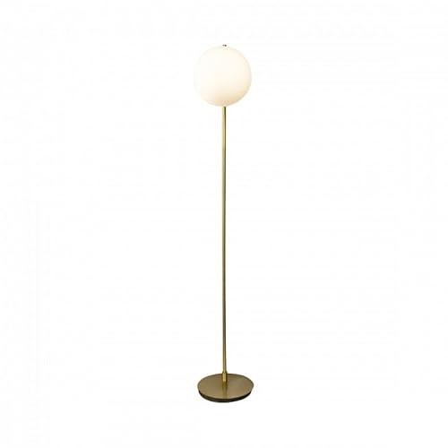 VIDI Sole Elegante Lampadaire sur Pied Moderne 173x30 cm | Design Incliné Unique en Métal Doré et Verre Opalin | Luminaire Intérieur E27 pour Salon, Chambre, Bureau | Lampe Décorative Sans Ampoule
