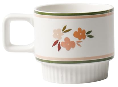 GRIRIW Tazza Da Caffè in Ceramica Retrò Tazza Da Latte Per Uso Domestico Decorativa Per Bere Acqua