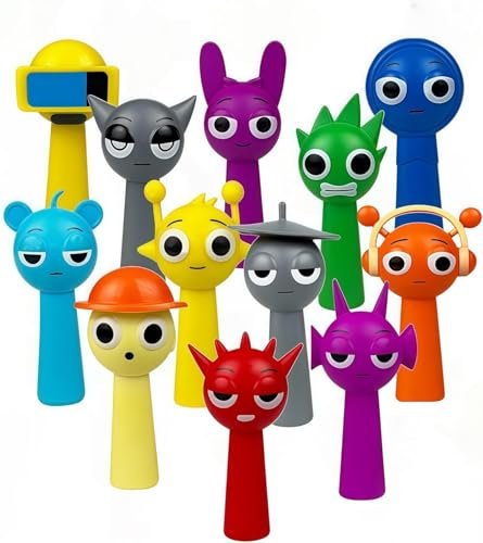 24PCS Sprunki Spielzeugfiguren Set, Bunte Sprunki Action Figures, Sprunki Spielzeugfiguren Set,Raddy/Oren/Owakcx/Durple/Jevin/Wenda Figuren für Spielefans Cartoon Lustige Figuren (Stil 1 (12 Stück))