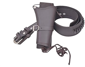 Ceinture holster double en cuir véritable pour revolvers, ceinture faite à la main en cuir marron pour tour de taille de 86 à 132 cm, costume et équipement de tir (46-48)