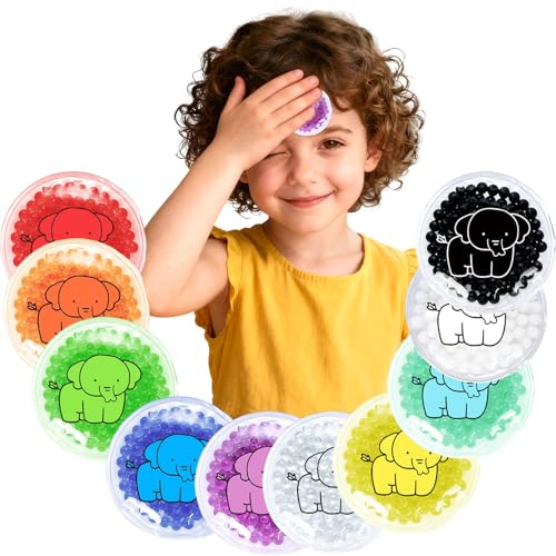 Kids Ice Packs for Injuries – Reusable Cold Compress for Bumps, Bruises & Swelling, Flexible Gel Pack for Children, Baby First Aid Kit Essential, 10 Pack