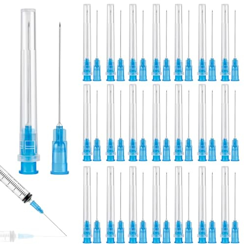 100 stycken 23 G (0,6 x 38 mm) rostfritt stål rör för vätskor, individuellt förpackad dispenserrör för påfyllningsvätskor, industrilaboratorietillbehör för hushåll, hobby, olja, lim