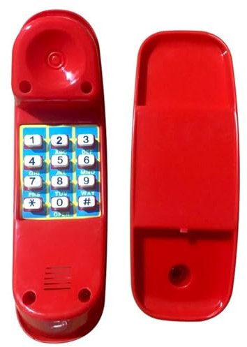Spielzeugtelefon mit Zifferntaste, realistisches, leichtes Kindertelefon aus Kunststoff, 8 x 3 x 2 Rollenspiel für Kinder zum interaktiven Lernen ab 3 Jahren, rote Spielzeugtelefone für Kleinkinder