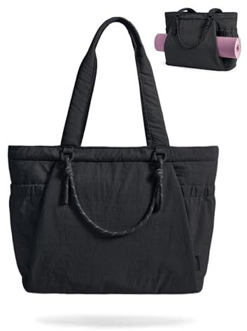 bagsmart Yoga Mat Bag, 23L Large Gym Bag, Durable Sport Tote Bag for Women, Beach Tote Handbag, Pilates Bag for Gym Work Office Travel