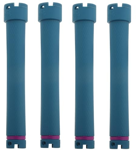 JEWEDECO Set 4 Pezzi Bigodini Termici per Chioma Lunghi con Bastone Esteso in Plastico e Alluminio, per Parrucchieri e Styling Professionale a 24v