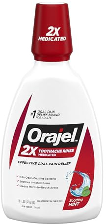 Orajel Toothache Rinse, Analgesic Astringent, Soothing Mint, 16 fl oz