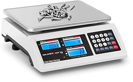 Steinberg Systems Zählwaage 15 kg 0,2 g 22,8 x 28 cm Akku 80 h 3 LCD Inventurwaage Inventur-Waage Stückzählwaage Referenzwaage