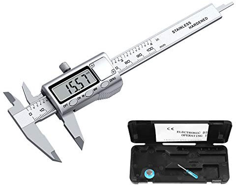 Neoteck Messschieber Digital Edelstahl 100mm mit LCD, Zoll/metrische Umrechnung, Schieblehre Messwerkzeug für Länge Breite Tiefe Innendurchmesser Außendurchmesser