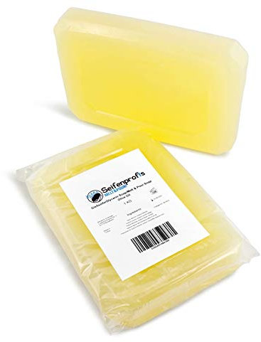 Seifenprofis - Savon au miel - Base de savon à la glycérine (1kg) sans SLS+SCS 100% végétalien pour le moulage du savon - Transparent