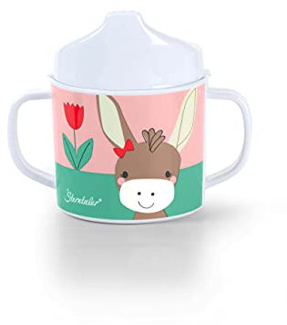 Sterntaler Tasse à anse/gobelet d'apprentissage, motif âne Emmily, vert/rose