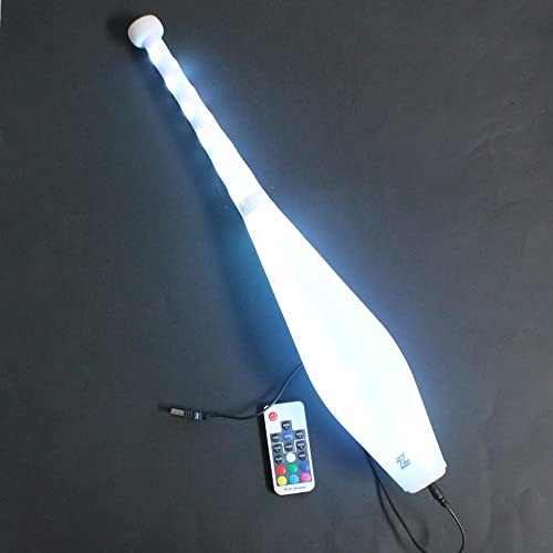 Zeekio - Multi-Color LED Light Up Juggling Club - with Charger & Wireless Remote - for Beginners & Advanced - Bright & Vibrant Colors Durable - 20.5”L - Single Club
