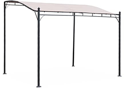 sweeek-Pérgola adosada de Acero, 3x2.5m Beige - 298x249x248 cm