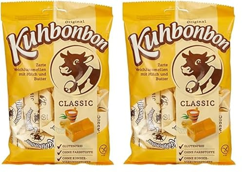 Kuhbonbon Classique Bonbons au Caramel avec Lait/Beurre 200 g (Lot de 2)