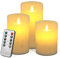 LWMTT Velas LED Pack de 3 Velas LED Efecto Ilama 10cm 12.5cm 15cm Velas a Pilas con Mando a Distancia y Temporizador Vela sin llama para Decoración, Bodas, Navidad, Jack-o'-lantern