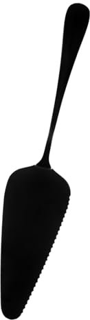 PRETYZOOM Pala para Pastel De Bodas De Acero Inoxidable 304 Filo Dentado para Hornear y Cortar Pizza y Queso, Color Negro, Herramienta Ergonómica para Repostería y Uso Cocina