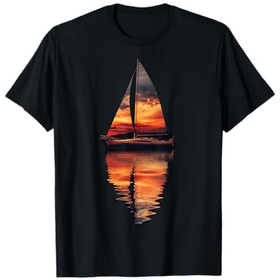 SAILING SUNSET AKMU Sailboat Sea double exposure T-Shirt