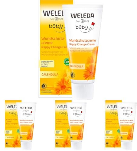 WELEDA Bio Baby Calendula Wundschutzcreme 75ml - Naturkosmetik Wundsalbe/Babycreme für den Schutz empfindlicher Baby Haut im Windelbereich. Hilft bei Rötungen, gereizter Haut und Wundsein