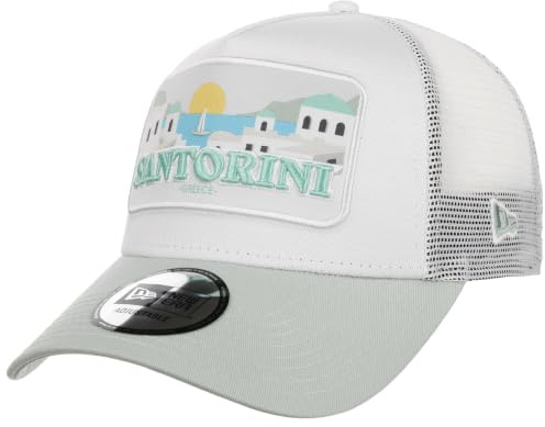 New Era Casquette Trucker Patch SantoriniEra Femme/Homme/Snapback - Curved Brim Cap de Baseball Snapback, avec Visiere, Visiere Printemps-ete Ete - Taille Unique Vert Menthe