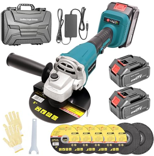 Cordless Angle Grinder Tool, Power Angle Grinders with 2 * 4.0ah Battery, 8500 RPM Brushless Power Motor 4-1/2-Inch To 5-Inch Electric Grinder Tool Set for Cutting, Grinding, Polishing
