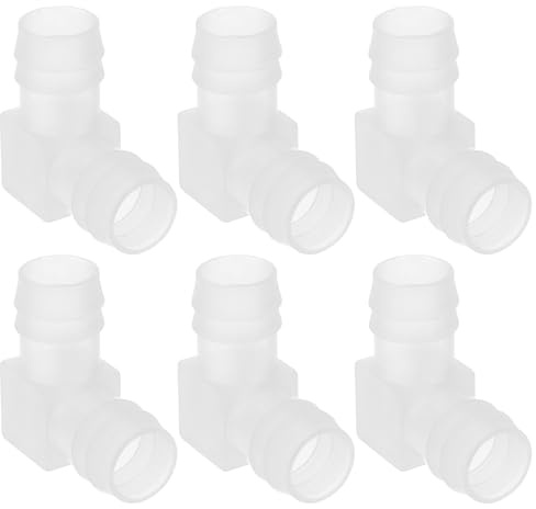 jojofuny 6 Pezzi Raccordi a Gomito in Plastica PP 16Mm Connettori a l per Tubo Flessibile Resistenti alla Corrosione per Uso Farmaceutico Alimentare e Laboratorio