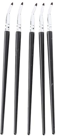 Naroote Set di Pennelli per Eyeliner Angolati Multifunzionali per Polvere per Sopracciglia, Crema, 5 Pezzi per Truccatori