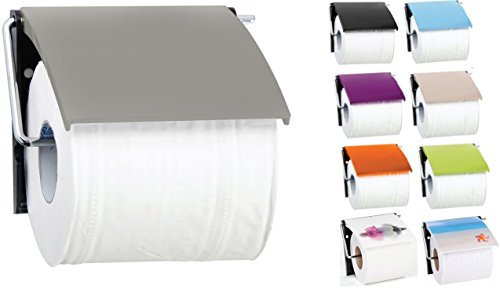 MSV Bad Serie UNI Toilettenpapierhalter WC Rollenhalter Papierhalter Klopapierhalter Taupe Grau/Braun