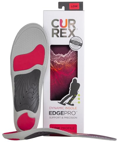 CURREX EdgePro Thermo Regulating Ski Boot Insoles for Snowboarding, Skiing, & Winter Sports – Ski Boot Inserts with Shock Absorbing Cushioning – for Men & Women – High Arch, Medium