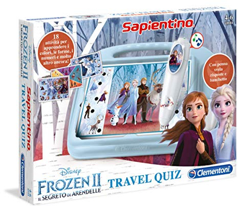 Clementoni - 16186 - Sapientino - Travel Quiz Disney Frozen 2, Penna interattiva, elettronico parlante, Gioco educativo Bambini 4 Anni, batterie Incluse (Versione in Italiano)