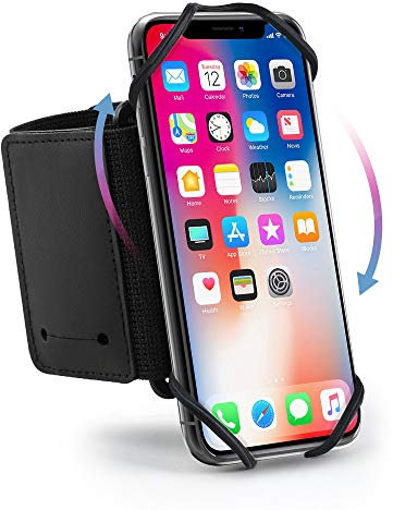 Hianjoo Deportivo Brazalete para Correr, Brazalete Súper Transpirable Rotación de 360° con 2 Bandas de reemplazo Soporte de Brazo y muñeca Compatible con iPhone y Otros móviles hasta 6.5