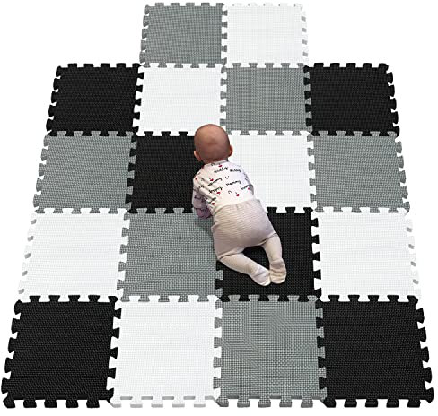 YIMINYUER® 18 Teilige (30cm×30cm×1cm Einzelstück), Puzzlematten Baby, Puzzlematte Spielmatte, Babys Puzzle Matten, Kinder Spielmatten R01R04R12G301018