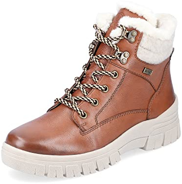 Remonte Femme Bottes D0E71, Dame Bottes d'hiver,Semelle intérieure Amovible,Hydrofuge,remonteTEX,Bottes à Lacets,tex,Braun Kombi,40 EU / 6.5 UK