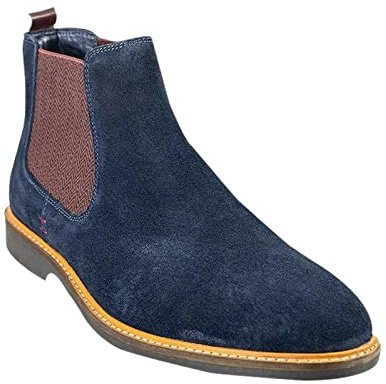 Bottines à enfiler en daim pour homme, bleu marine, 42 EU
