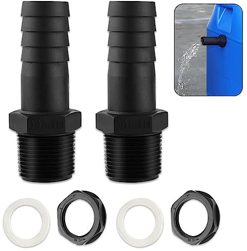 Udbrud Trop Plein Cuve, Trop Plein Cuve Eau 1000L Lot de 2 Raccords Rapides avec écrou et Rondelle pour Citernes de Pluie Passages mit Joints pour Cuve Eau, Tonneau, Citerne