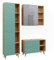 Vicco Badmöbel-Set Rudi, Badezimmerschrank-Set, Mintgrün/Eiche, 3 Teile, mit Hochschrank