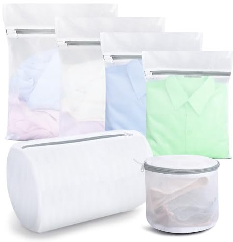 AiQInu 6 Stück Wäschenetz für Waschmaschine, Wäschebeutel Netzbeutel, Wäschenetz Groß, Wäschesack Waschmaschine mit Reißverschluss, Laundry Bag