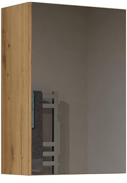 CDF HÄNGESCHRANK Pola 1DL | Farbe: Eiche Artisan | Moderner Schrank | Ablagefläche | Geräumige Einlegeböden | Einfache Montage | Glatte Seiten ohne Endkappen | Spiegel