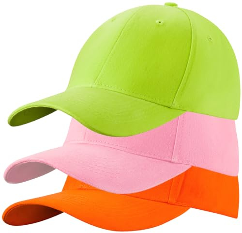 (3psc) Set Baseball Cap for Unisex - 100% Cotton Unisex All Weather Running Cap Hat Suitable for Outdoor Activities