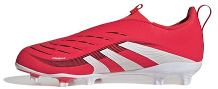 adidas Unisex niños Predator League Laceless Firm Ground/Multi Ground Football Boots Kids, Lucid Red/Cloud White/Core Black, 38 EU